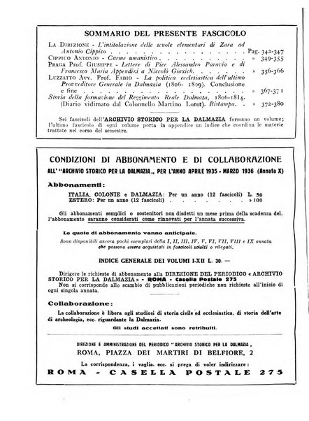 Archivio storico per la Dalmazia pubblicazione mensile