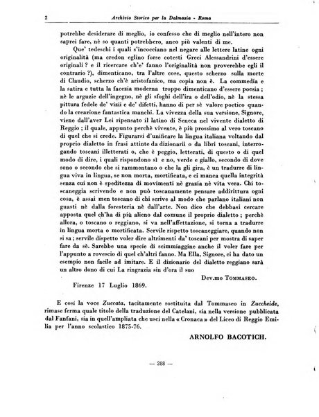 Archivio storico per la Dalmazia pubblicazione mensile