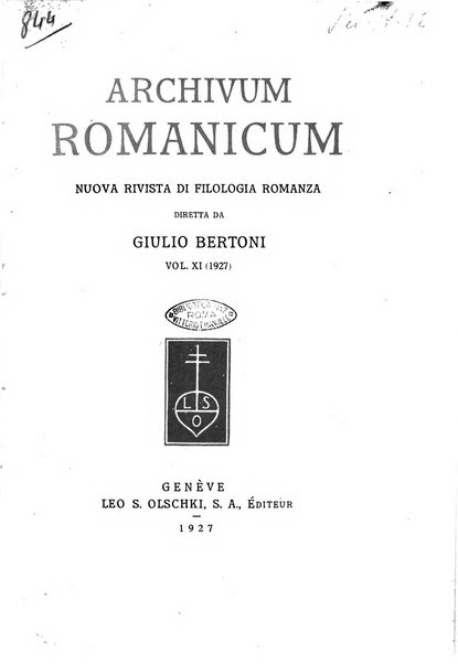 Archivum romanicum nuova rivista di filologia romanza