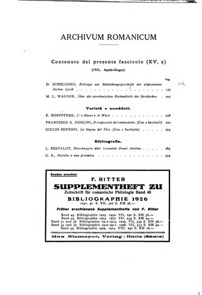 Archivum romanicum nuova rivista di filologia romanza