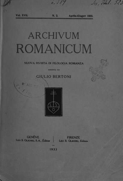 Archivum romanicum nuova rivista di filologia romanza