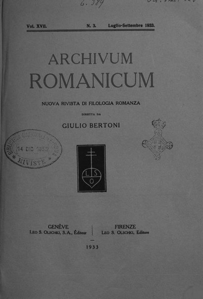 Archivum romanicum nuova rivista di filologia romanza