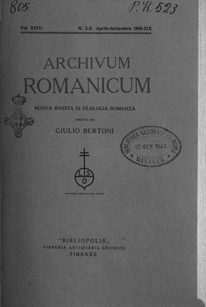 Archivum romanicum nuova rivista di filologia romanza