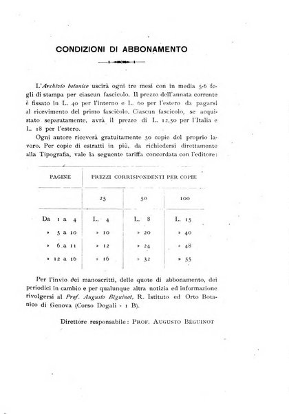 Archivio botanico pubblicato da Augusto Béguinot