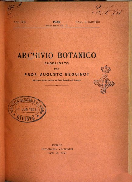 Archivio botanico pubblicato da Augusto Béguinot