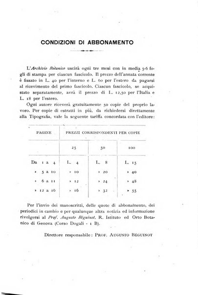 Archivio botanico pubblicato da Augusto Béguinot