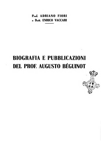 Archivio botanico pubblicato da Augusto Béguinot