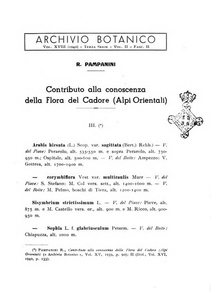 Archivio botanico pubblicato da Augusto Béguinot