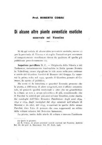 Archivio botanico pubblicato da Augusto Béguinot