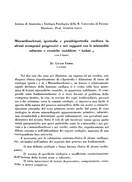 Archivio De Vecchi per l'anatomia patologica e la medicina clinica