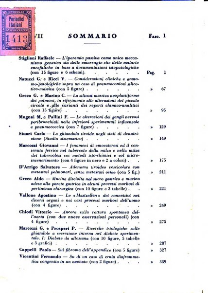 Archivio De Vecchi per l'anatomia patologica e la medicina clinica