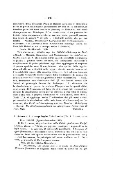 Archivio di antropologia criminale, psichiatria e medicina legale organo ufficiale della Associazione italiana di medicina legale e delle assicurazioni