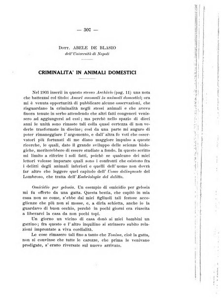 Archivio di antropologia criminale, psichiatria e medicina legale organo ufficiale della Associazione italiana di medicina legale e delle assicurazioni