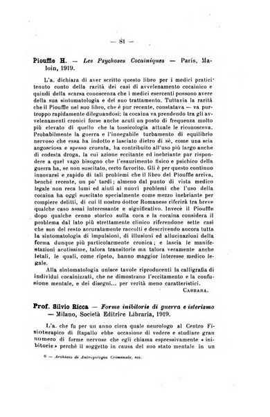 Archivio di antropologia criminale, psichiatria e medicina legale organo ufficiale della Associazione italiana di medicina legale e delle assicurazioni