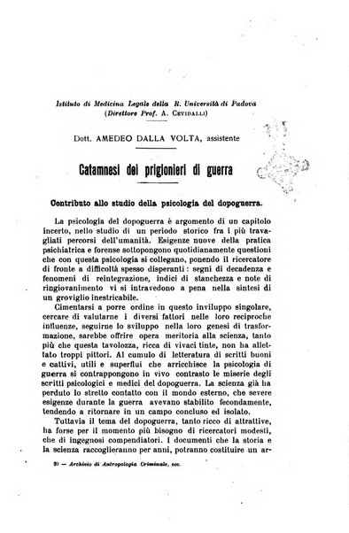 Archivio di antropologia criminale, psichiatria e medicina legale organo ufficiale della Associazione italiana di medicina legale e delle assicurazioni