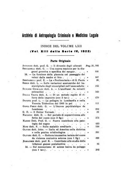 Archivio di antropologia criminale, psichiatria e medicina legale organo ufficiale della Associazione italiana di medicina legale e delle assicurazioni