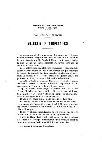 Archivio di antropologia criminale, psichiatria e medicina legale organo ufficiale della Associazione italiana di medicina legale e delle assicurazioni