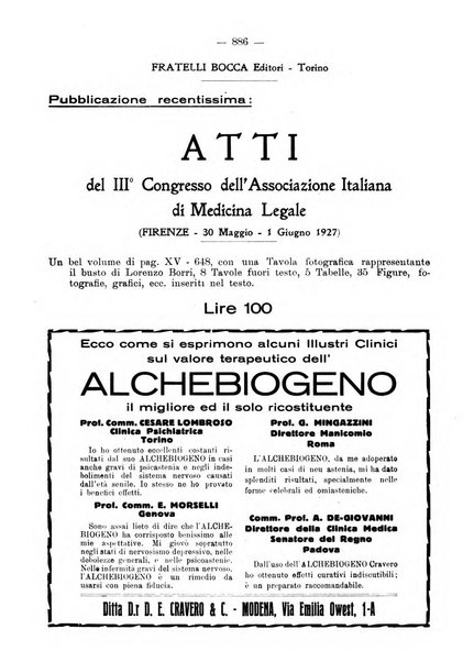 Archivio di antropologia criminale, psichiatria e medicina legale organo ufficiale della Associazione italiana di medicina legale e delle assicurazioni