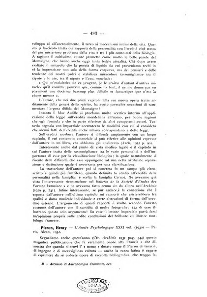 Archivio di antropologia criminale, psichiatria e medicina legale organo ufficiale della Associazione italiana di medicina legale e delle assicurazioni