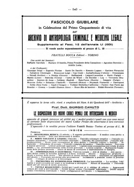 Archivio di antropologia criminale, psichiatria e medicina legale organo ufficiale della Associazione italiana di medicina legale e delle assicurazioni