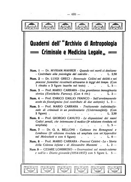 Archivio di antropologia criminale, psichiatria e medicina legale organo ufficiale della Associazione italiana di medicina legale e delle assicurazioni