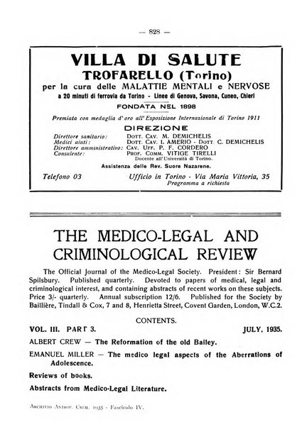 Archivio di antropologia criminale, psichiatria e medicina legale organo ufficiale della Associazione italiana di medicina legale e delle assicurazioni