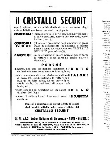 Archivio di antropologia criminale, psichiatria e medicina legale organo ufficiale della Associazione italiana di medicina legale e delle assicurazioni