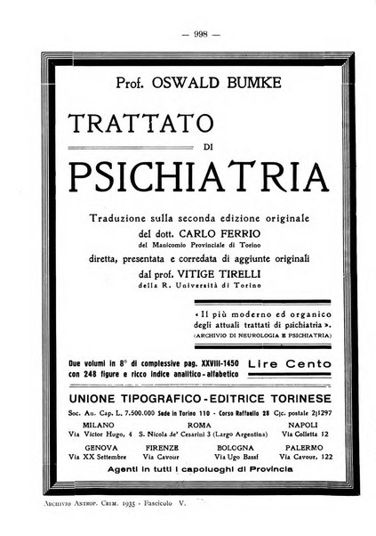 Archivio di antropologia criminale, psichiatria e medicina legale organo ufficiale della Associazione italiana di medicina legale e delle assicurazioni