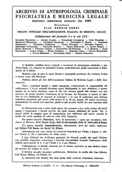 Archivio di antropologia criminale, psichiatria e medicina legale organo ufficiale della Associazione italiana di medicina legale e delle assicurazioni