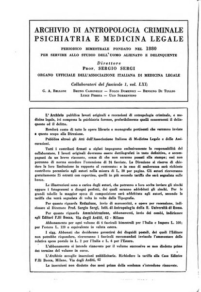 Archivio di antropologia criminale, psichiatria e medicina legale organo ufficiale della Associazione italiana di medicina legale e delle assicurazioni