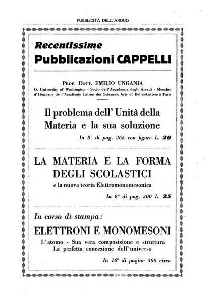 L'arduo rivista mensile di scienza, filosofia, storia