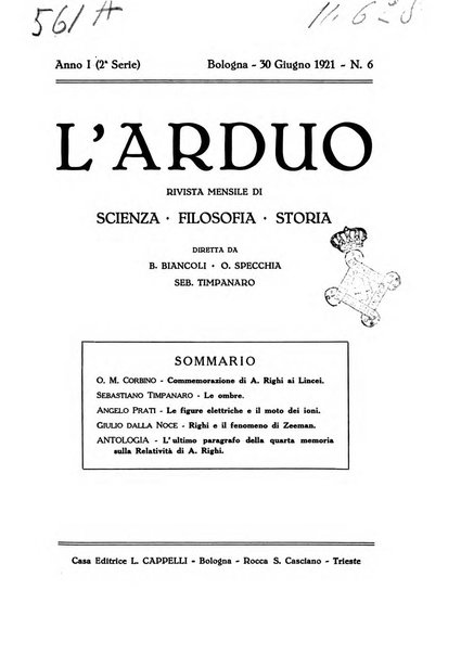 L'arduo rivista mensile di scienza, filosofia, storia