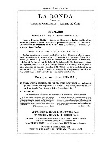 L'arduo rivista mensile di scienza, filosofia, storia