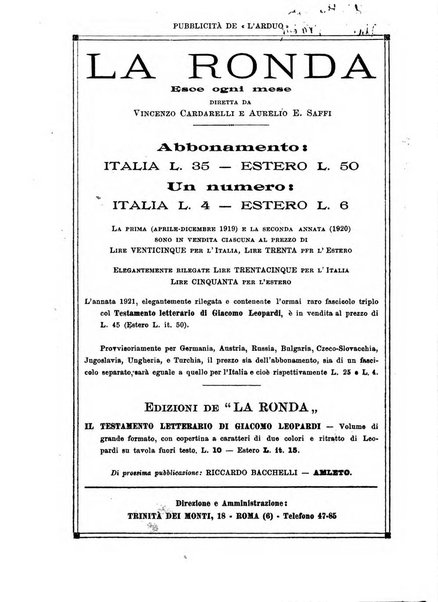 L'arduo rivista mensile di scienza, filosofia, storia