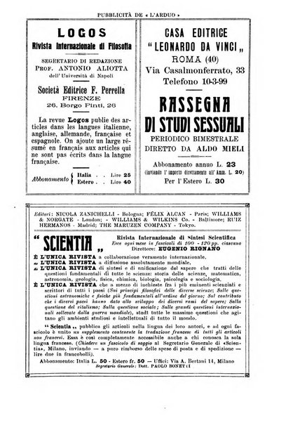 L'arduo rivista mensile di scienza, filosofia, storia