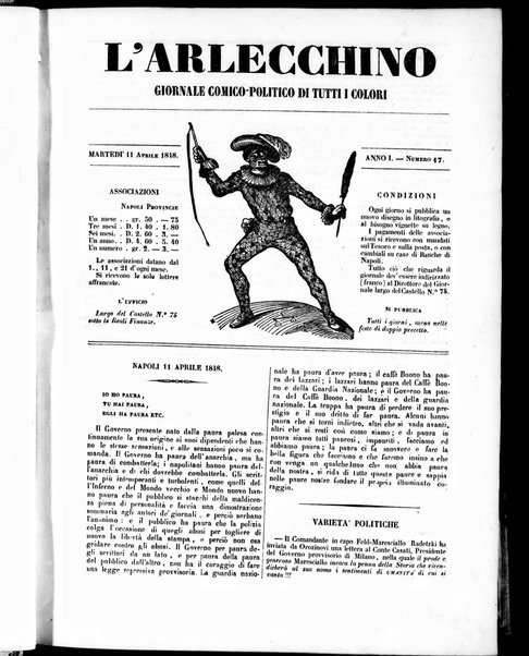 L'Arlecchino : giornale comico politico di tutti i colori