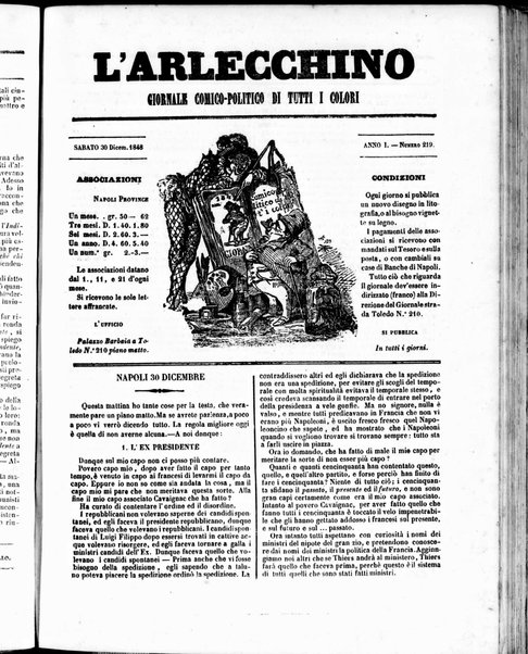 L'Arlecchino : giornale comico politico di tutti i colori