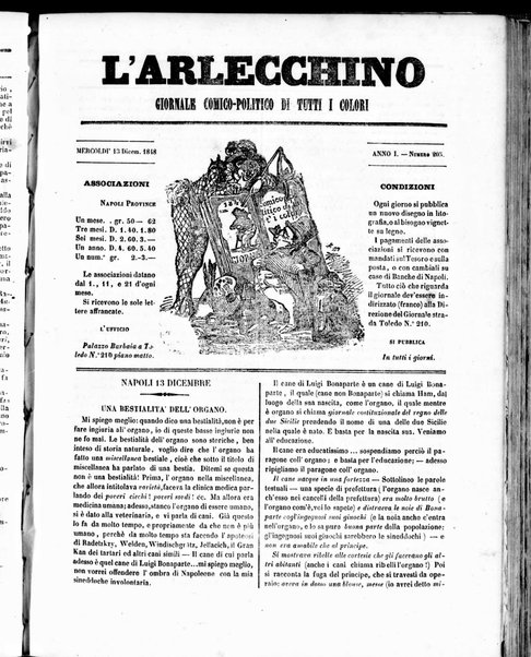 L'Arlecchino : giornale comico politico di tutti i colori