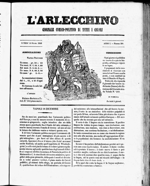 L'Arlecchino : giornale comico politico di tutti i colori