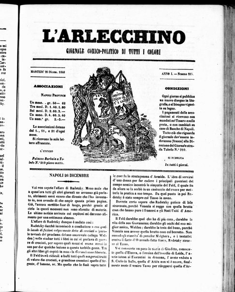 L'Arlecchino : giornale comico politico di tutti i colori