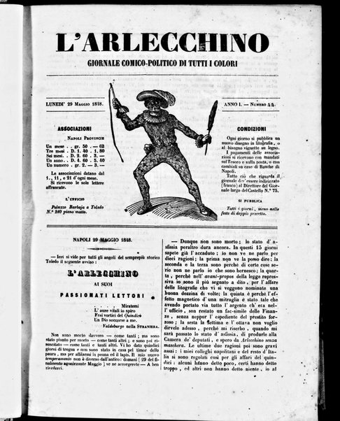 L'Arlecchino : giornale comico politico di tutti i colori