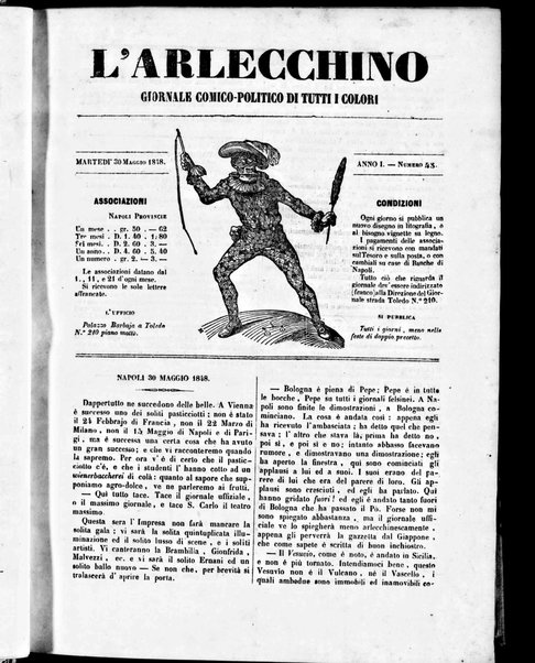 L'Arlecchino : giornale comico politico di tutti i colori