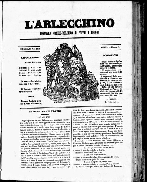 L'Arlecchino : giornale comico politico di tutti i colori