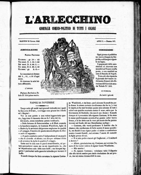 L'Arlecchino : giornale comico politico di tutti i colori