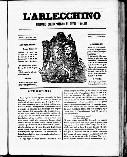 L'Arlecchino : giornale comico politico di tutti i colori