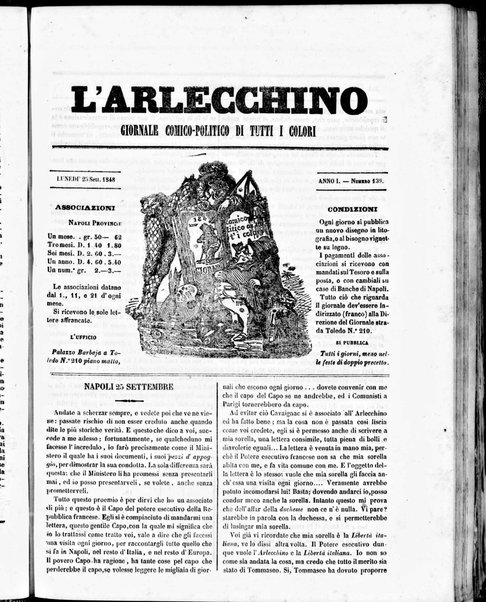 L'Arlecchino : giornale comico politico di tutti i colori