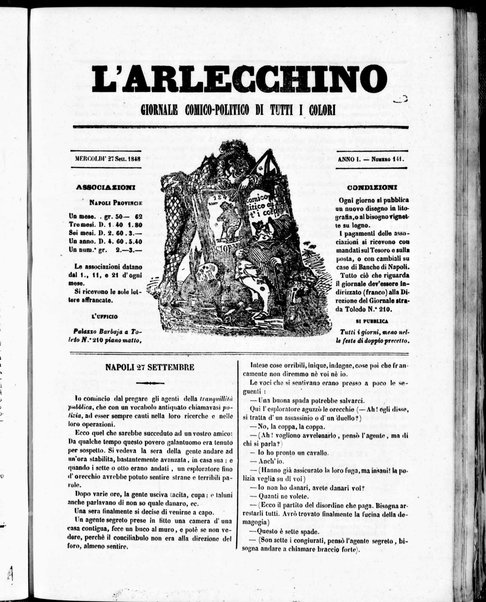 L'Arlecchino : giornale comico politico di tutti i colori