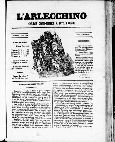 L'Arlecchino : giornale comico politico di tutti i colori