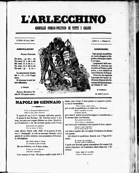 L'Arlecchino : giornale comico politico di tutti i colori