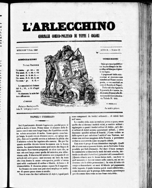 L'Arlecchino : giornale comico politico di tutti i colori